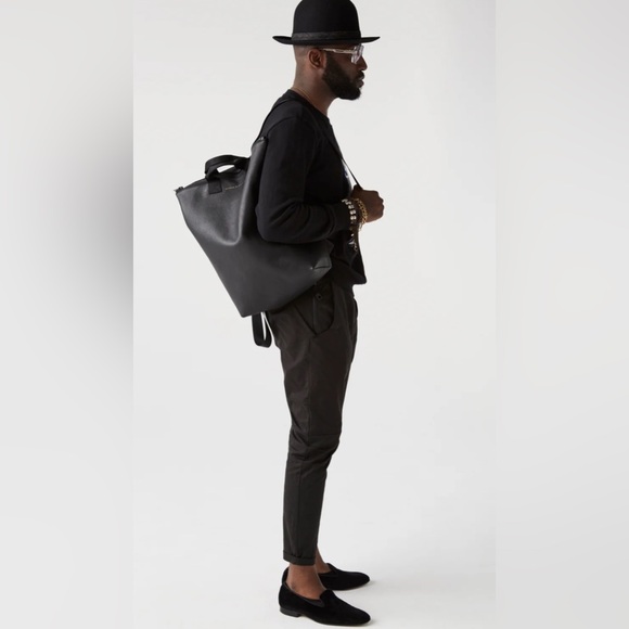 Ampersand As Apostrophe Black Lux Backpack-Tote - Picture 5 of 6